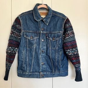 Vintage Levi’s Urban Renewal Reworked Nordic Sweater Denim Jacket
